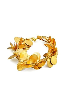 Gold Plated Coin Temple Twisted Bracelet