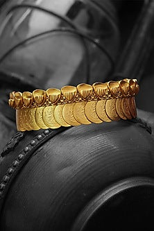 Gold Plated Coin Layered Temple Handcuff