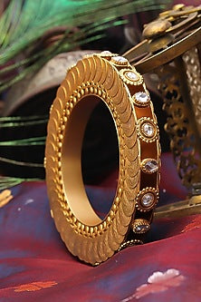 Gold Plated Coins & Crystal Temple Bangle