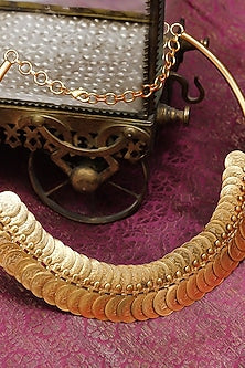 Gold Plated Overlay Coin Temple Kanti Necklace