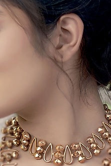 Gold Plated Copper Floral Necklace