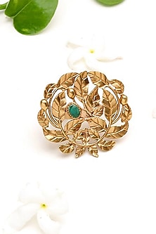 Gold Plated Green Crystal Ring