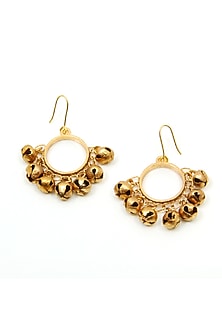 Gold Plated Ghungroo Hanging Round Earrings