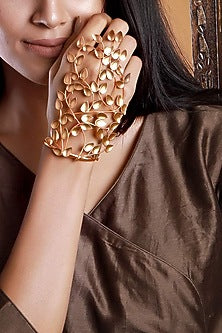 Gold Plated Leaves & Vine Adjustable Haathphool