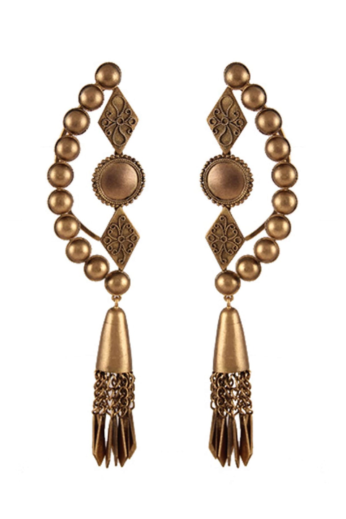 Gold Plated Chakra & Kite Jhumka Earrings