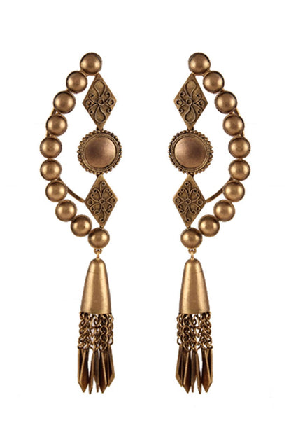 Gold Plated Chakra & Kite Jhumka Earrings