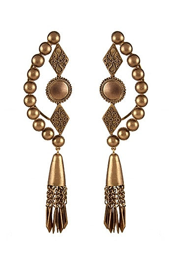 Gold Plated Chakra & Kite Jhumka Earrings