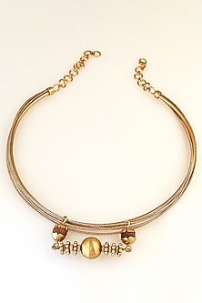 Gold Plated Statement Mihira Choker Necklace