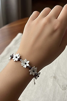 Silver Finish Floral Bracelet