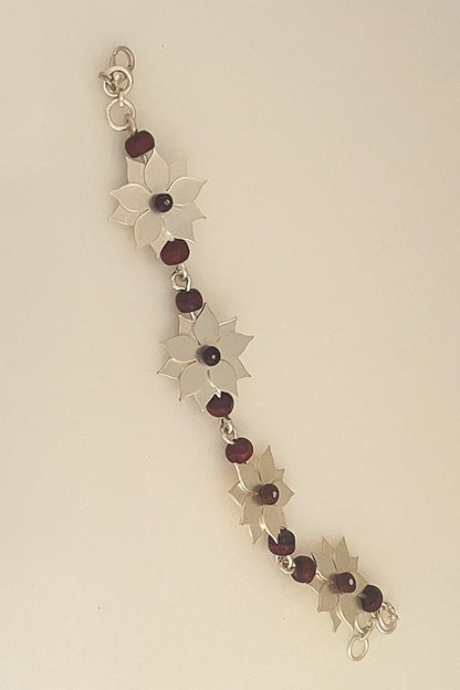 Silver Finish Floral Bracelet