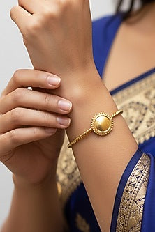 Gold Plated Surya Cuff Bangle