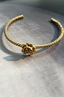Gold Plated Rose Cuff Bangle