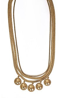 Gold Plated Surya Charm Layered Necklace