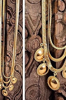 Gold Plated Surya Charm Layered Necklace