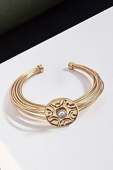 Gold Plated Crystal Handcrafted Cuff Bangle