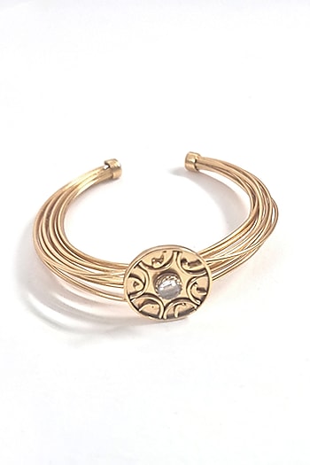 Gold Plated Crystal Handcrafted Cuff Bangle