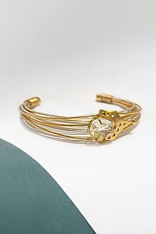 Gold Plated Crystal Handcrafted Cuff Bangle
