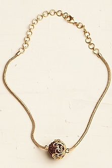Gold Plated Rudraksha Choker Necklace