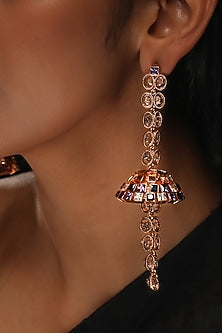 Gold Plated Cubic Zirconia Dangler Earrings