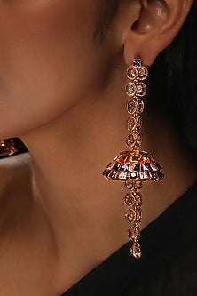 Gold Plated Cubic Zirconia Dangler Earrings