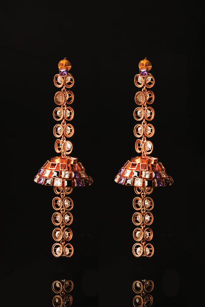 Gold Plated Cubic Zirconia Dangler Earrings