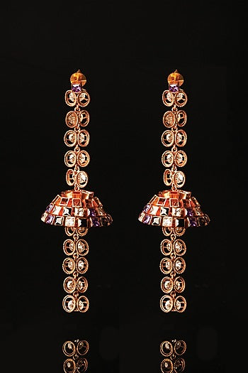 Gold Plated Cubic Zirconia Dangler Earrings