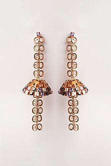 Gold Plated Cubic Zirconia Dangler Earrings