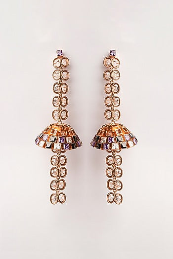 Gold Plated Cubic Zirconia Dangler Earrings