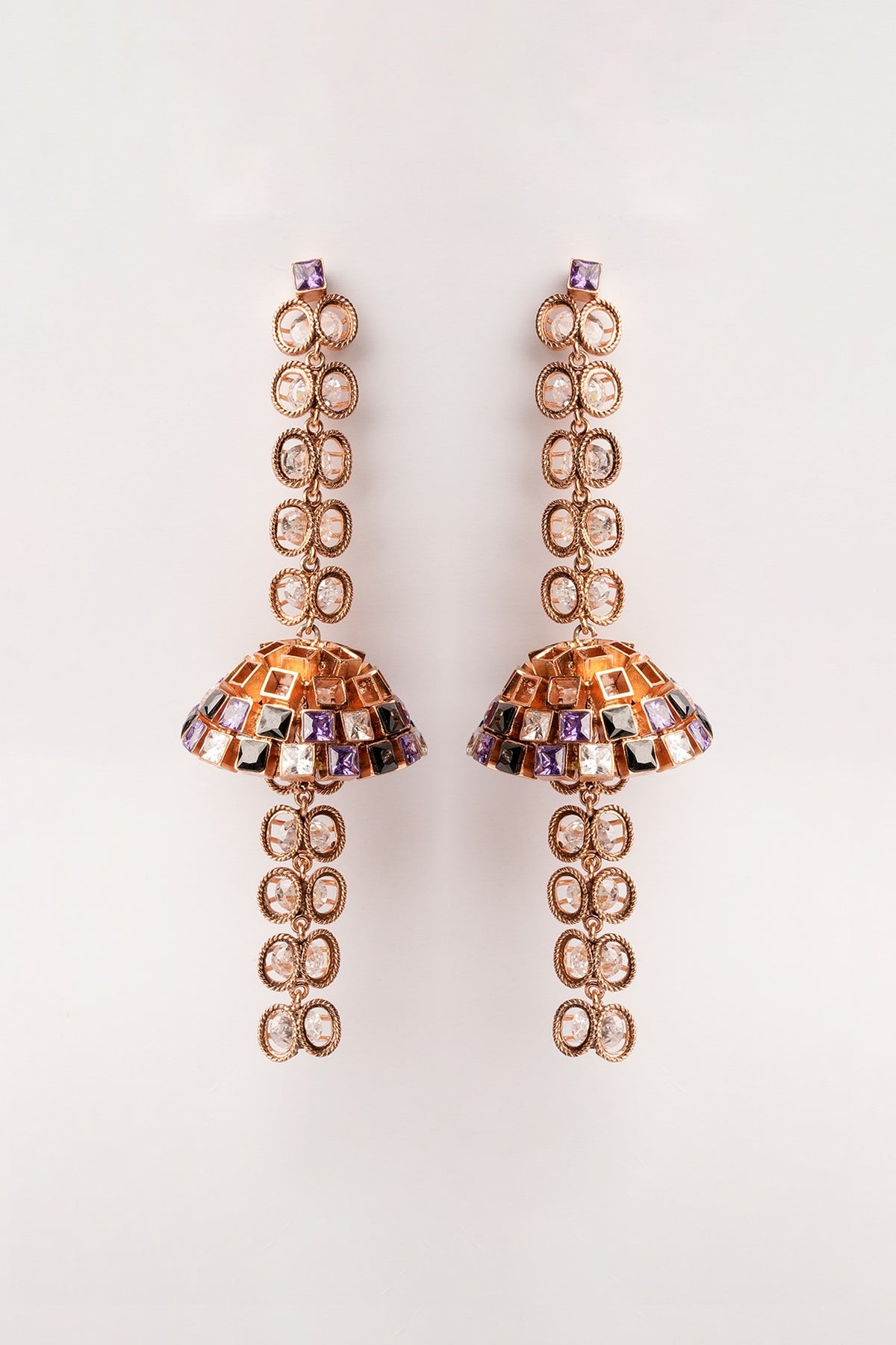 Gold Plated Cubic Zirconia Dangler Earrings
