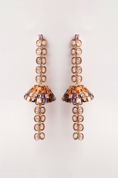Gold Plated Cubic Zirconia Dangler Earrings