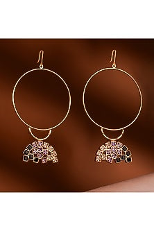 Gold Plated Cubic Zirconia Hoop Earrings