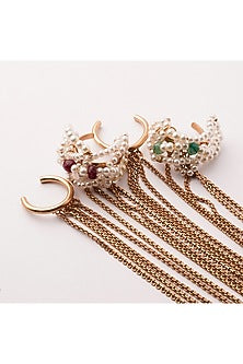 Gold Plated Emerald & Ruby Hand Harness