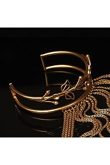 Gold Plated Emerald & Ruby Hand Harness