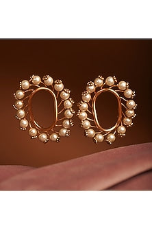 Gold Plated Pearl Stud Earrings