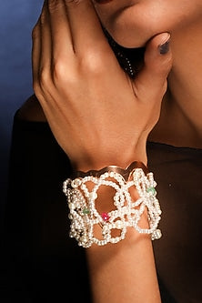 Gold Plated Ruby & Emerald Cuff