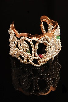 Gold Plated Ruby & Emerald Cuff