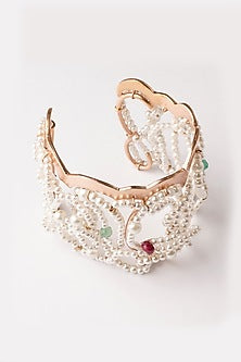 Gold Plated Ruby & Emerald Cuff