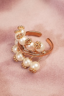 Gold Plated Pearl Cuff