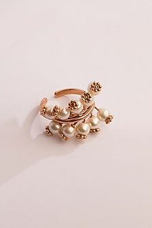 Gold Plated Pearl Cuff