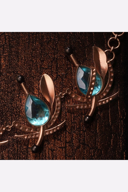 Gold Plated Blue Crystal Necklace