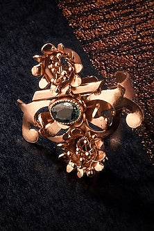 Gold Plated Green Crystal Ring