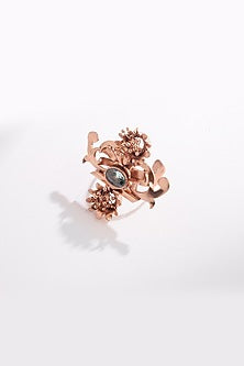 Gold Plated Green Crystal Ring