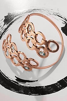 Gold Plated Blue Crystal Cuff