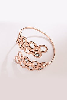 Gold Plated Blue Crystal Cuff