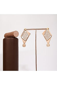 Gold Finish Pyramid Earrings