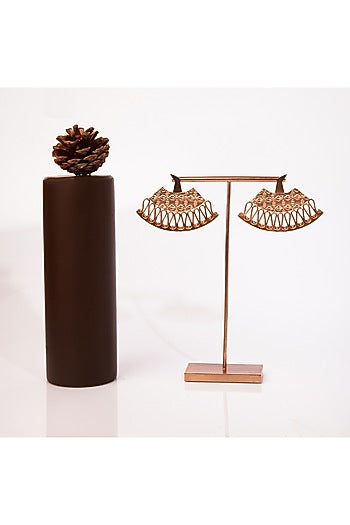 Gold Plated Stud Earrings In Copper