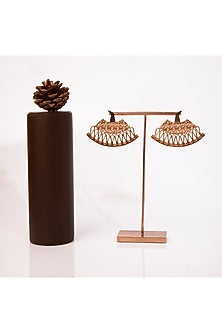 Gold Plated Stud Earrings In Copper