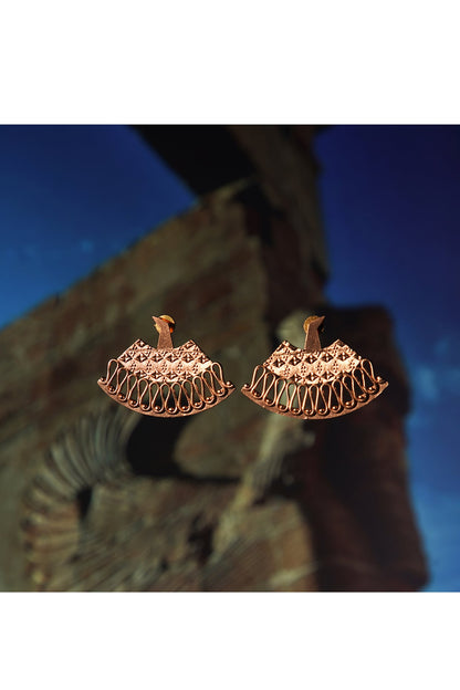 Gold Plated Stud Earrings In Copper