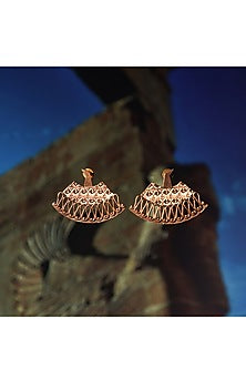 Gold Plated Stud Earrings In Copper