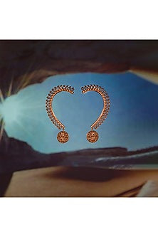 Gold Plated Handmade Earrings In Copper